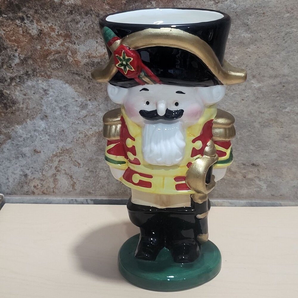 Teleflora Ceramic Nutcracker Soldier Mug Vase Christmas Holiday Decor